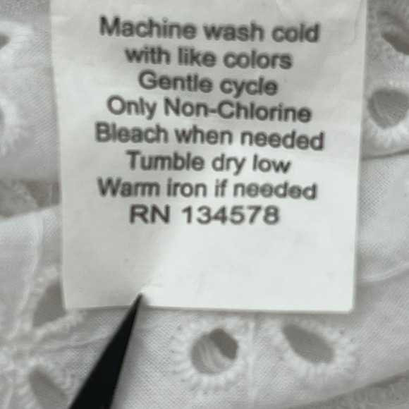 Vineyard Vines Eyelet Embroidered Tie-Front Top Women Small White V Neck Tassels - Picture 9 of 9